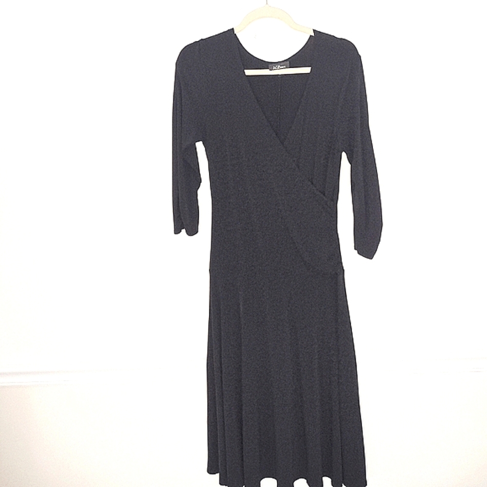 AGB Faux Wrap Black Dress Size 8